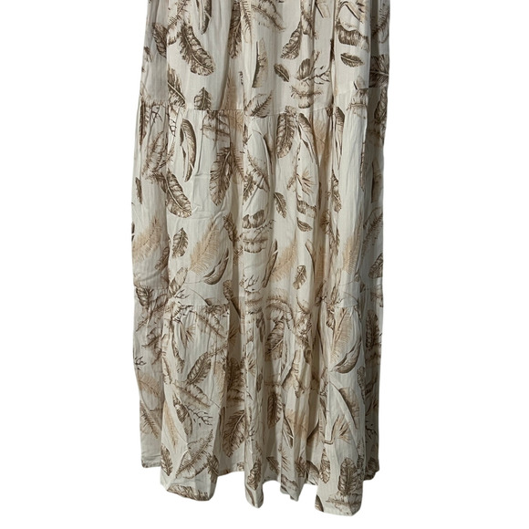 ELAN INTERNATIONAL WOMENS XLARGE TIERED PRINTED MAXI SKIRT CREAM BEIGE NEW - Picture 10 of 13